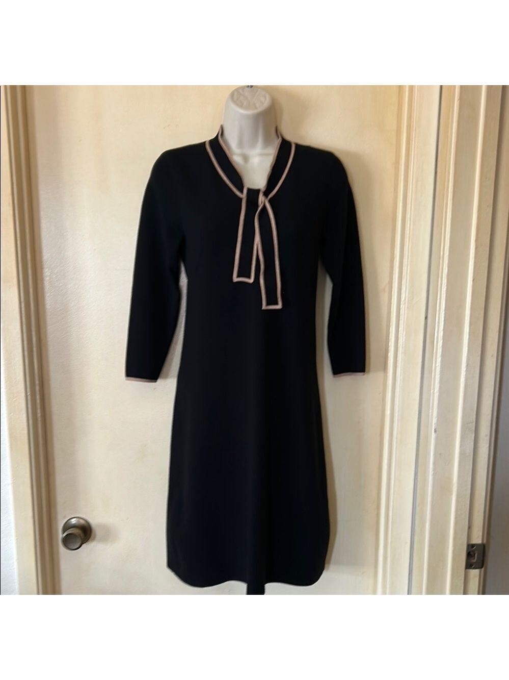 Talbots black and tan knit business casual dress size S